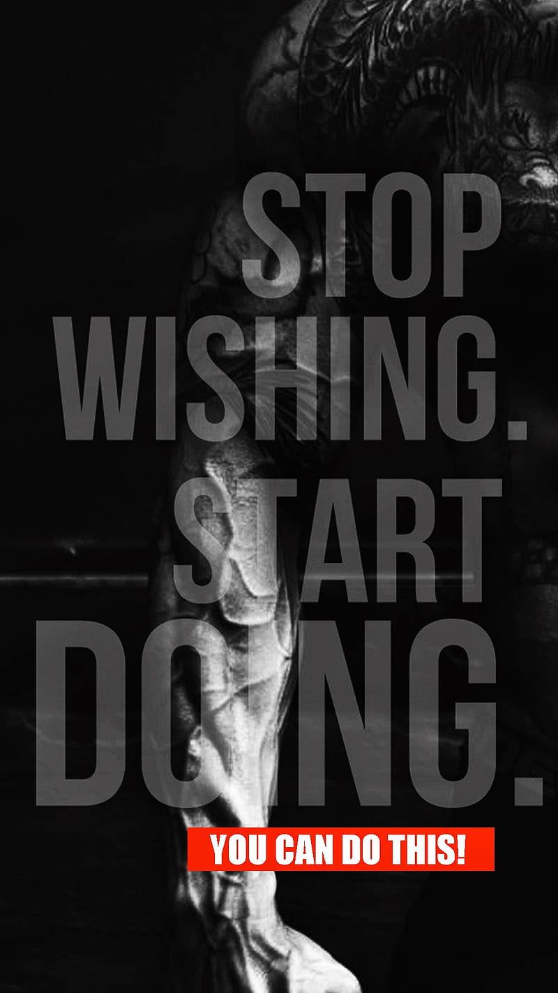 Stop Wishing Start Doing , you can do, success, english, quotes, inspirational, motivation, HD phone wallpaper