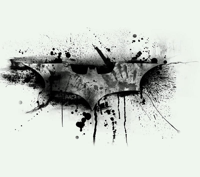 Batman logo #Batman #black simple background DC Comics #superhero #gray #8K  #wallpaper #hdwallpaper #desktop