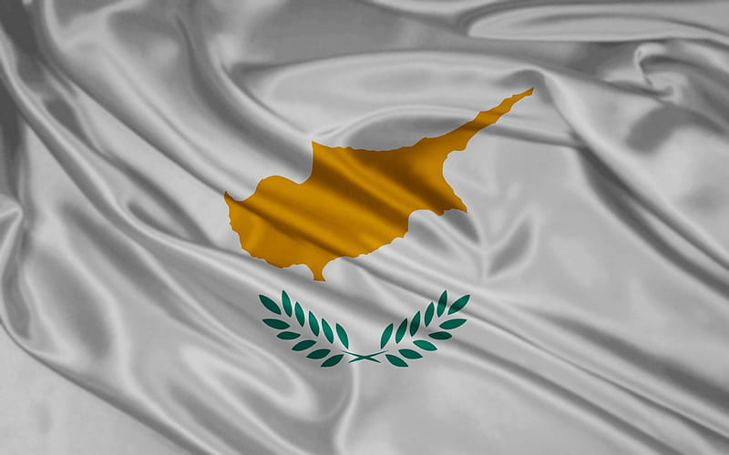 Cyprus flag, Cyprus, silk fabric, white silk texture, HD wallpaper