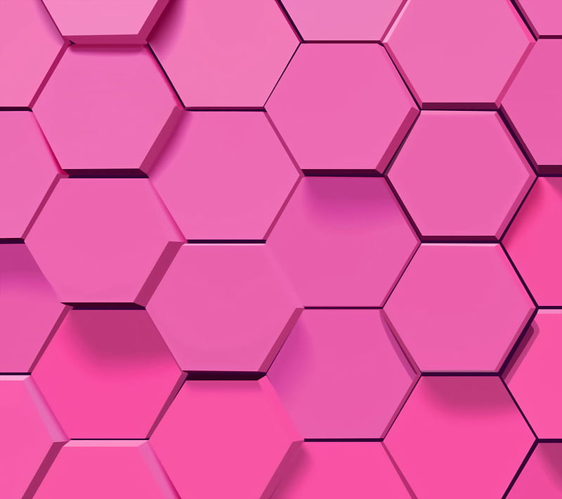 Pink Honeycomb, abstract, geometry, hexagon, HD wallpaper