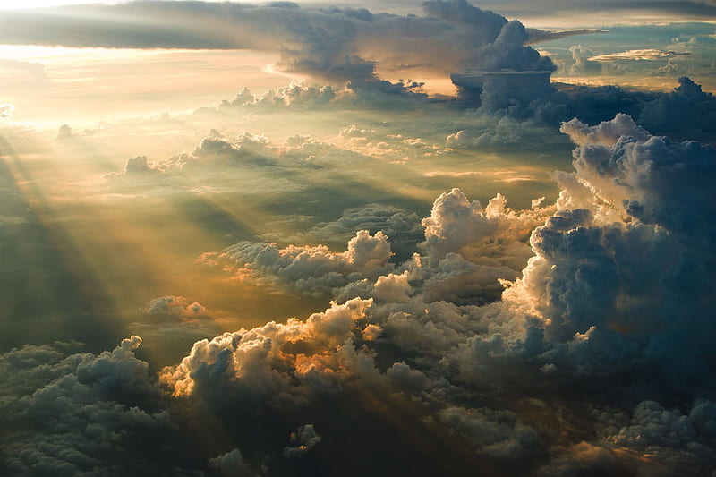 Clouds Aerial View, aerial, clouds, nature, HD wallpaper
