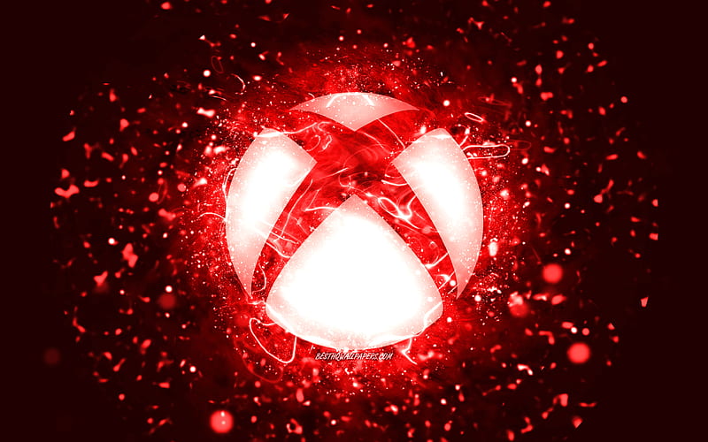 Xbox red logo red neon lights, creative, red abstract background, Xbox logo, OS, Xbox, HD wallpaper