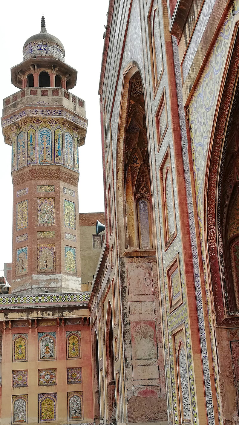 Wazir Khan Mosque, galaxy, gmhamad1, iphone, lahore, minaret, mosque, old city, samsung, walled city, HD phone wallpaper