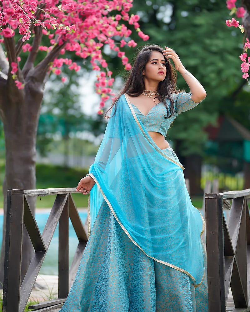 deepthi sunaina, dress, one-piece garment, HD phone wallpaper
