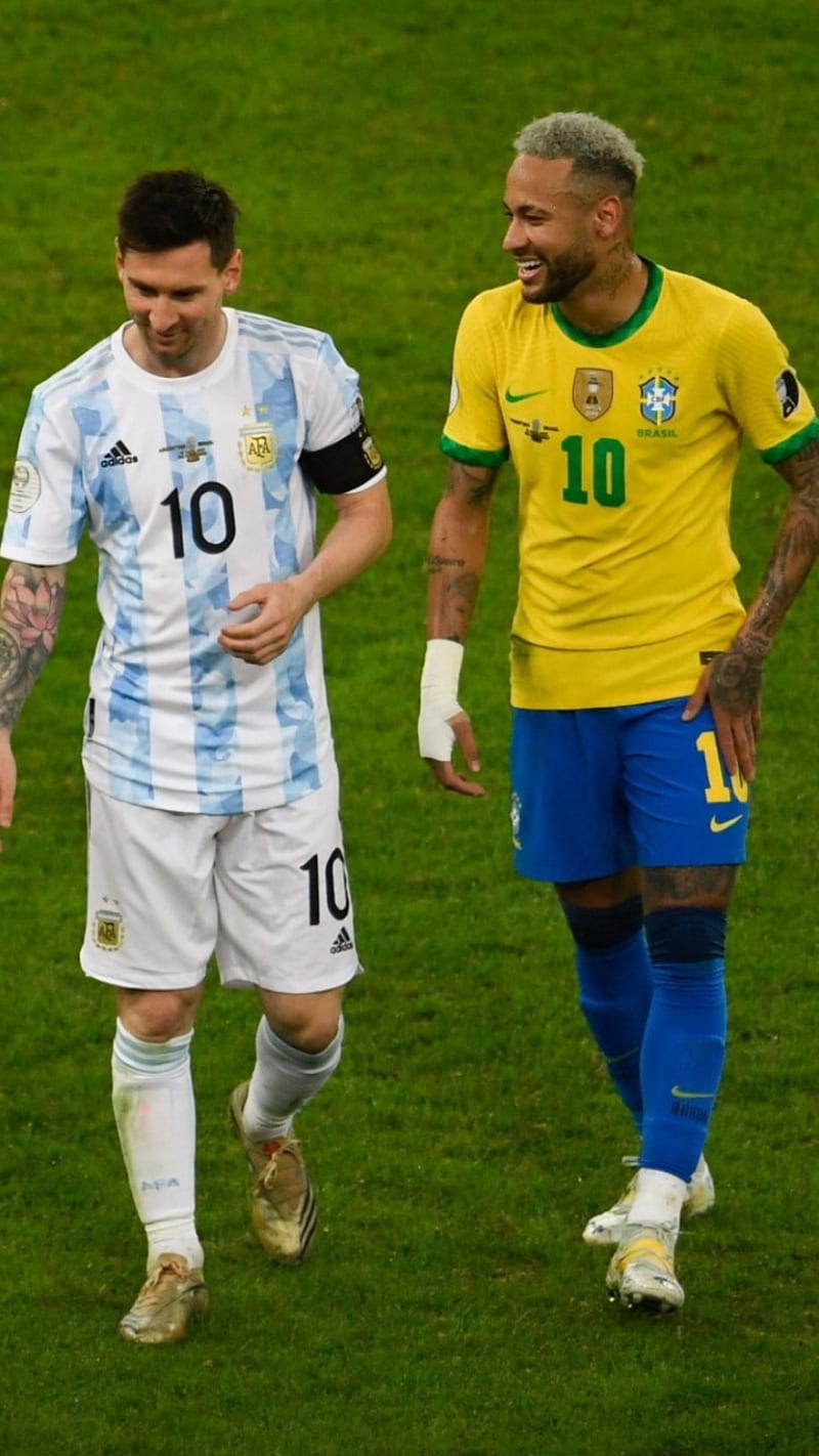Messi y neymar, sports uniform, soccer, HD phone wallpaper