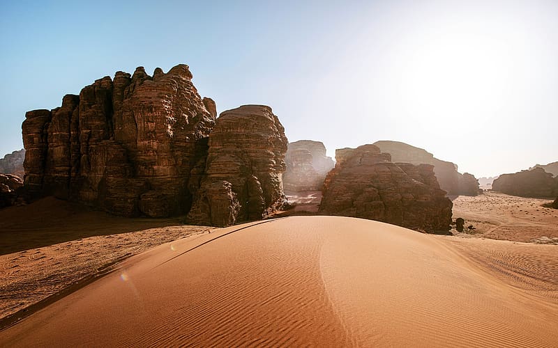 Drought Plateau Mountains Hisma Desert Saudi Arabia, HD wallpaper