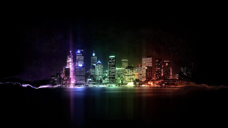 City Lights-3D Creative Design, HD wallpaper
