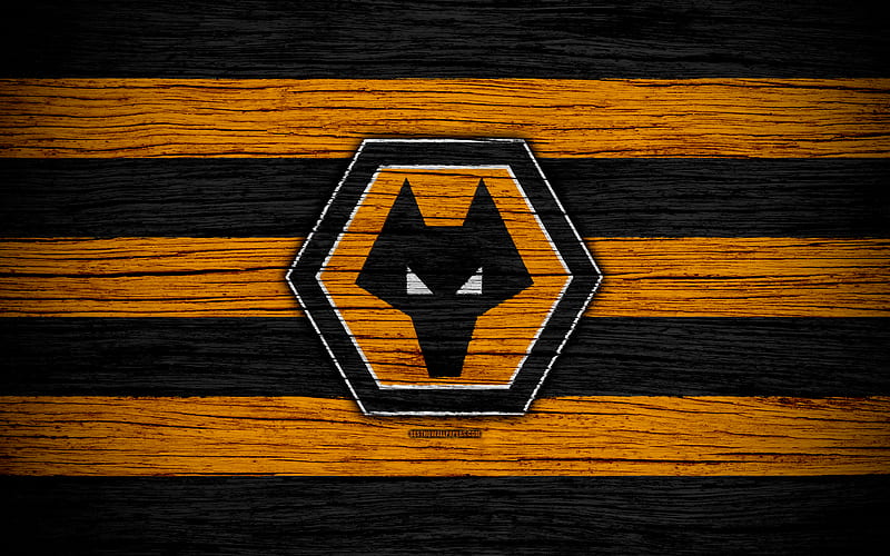 Wolverhampton Wanderers FC EFL Championship, soccer, football club, England, Wolverhampton Wanderers, logo, wooden texture, FC Wolverhampton Wanderers, HD wallpaper