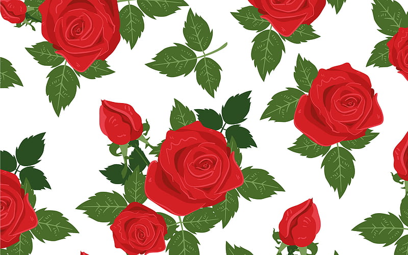 flower texture, red flowers, red roses texture, floral background, roses, HD wallpaper