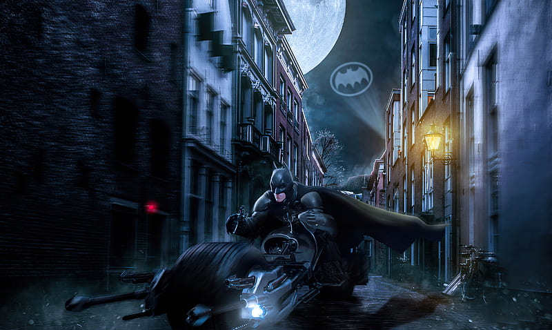 Batman On Batcycle , batman, superheroes, artist, artwork, digital-art, artstation, HD wallpaper