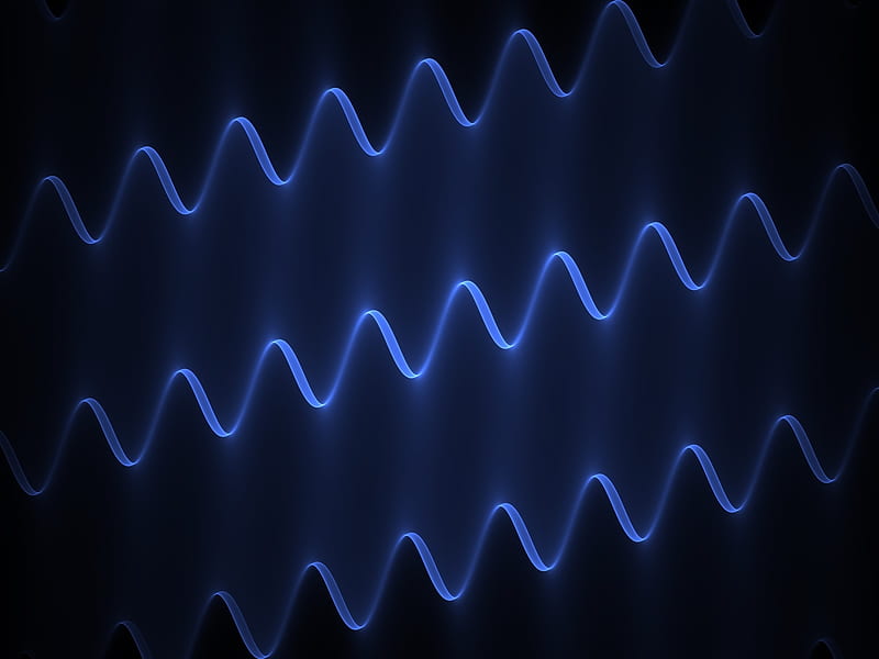 High frequency waves of light, ns, space, black, frequency, waves, abstract, electromagnetic, rays, fractals, light, radio waves, blue, HD wallpaper