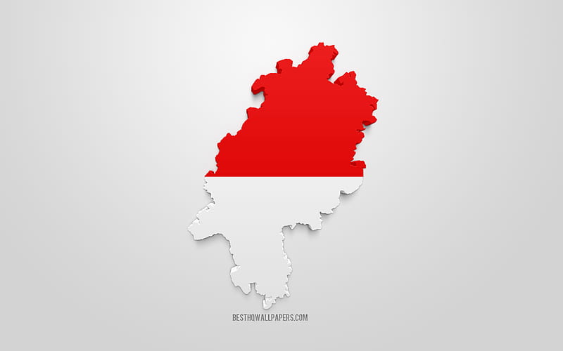 Hesse map silhouette, 3d flag of Hesse, federal state of Germany, 3d art, Hesse 3d flag, Germany, Europe, Hesse, geography, States of Germany, HD wallpaper
