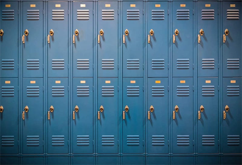 Leowefowa ft Blue Metal High School Lockers Backdrop Vinyl Back to School graphy Background Hallway Padlocked Lockers Senior High School Students Shoot Studio Props : Electronics, HD wallpaper