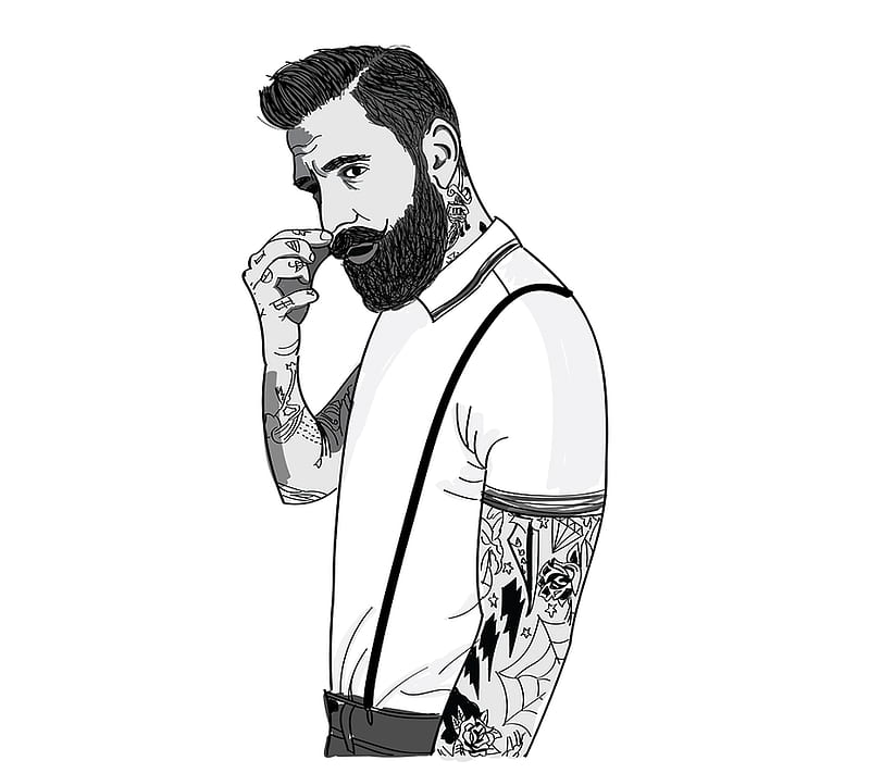 Hipster, barbe, beard, black, class, cool, logo, style, HD wallpaper |  Peakpx