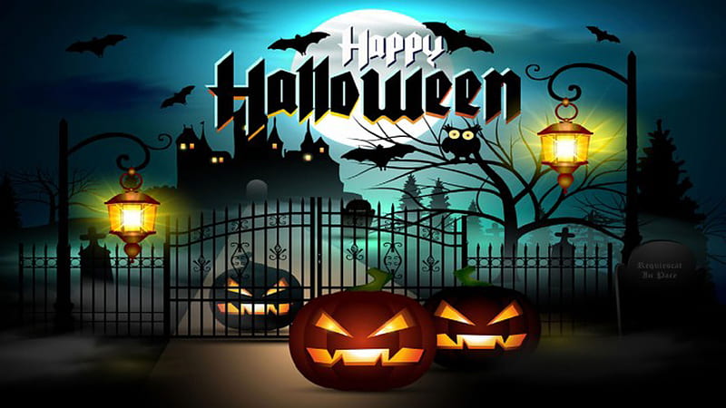 Happy Halloween Bat Moon Sky Background Halloween, HD wallpaper  Peakpx