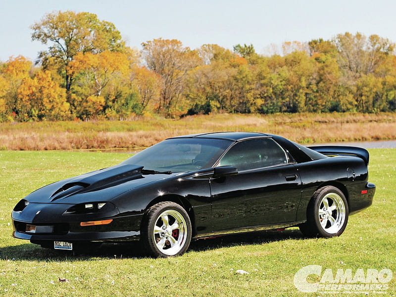 1996 Z28 Camaro, chevy, black, z28, bowtie, HD wallpaper | Peakpx