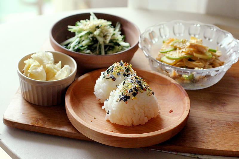 rice, salad, cooking, dish, HD wallpaper