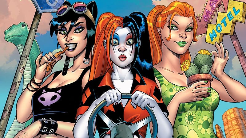 Catwoman, Comics, Harley Quinn, Dc Comics, Poison Ivy, Gotham City Sirens, HD wallpaper