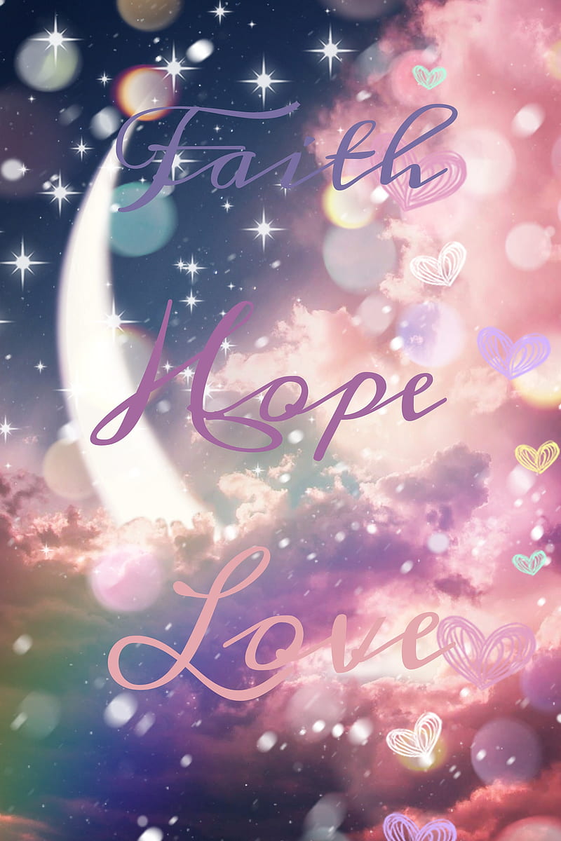 Faith Hope Love, rainbow, sparkle, HD phone wallpaper