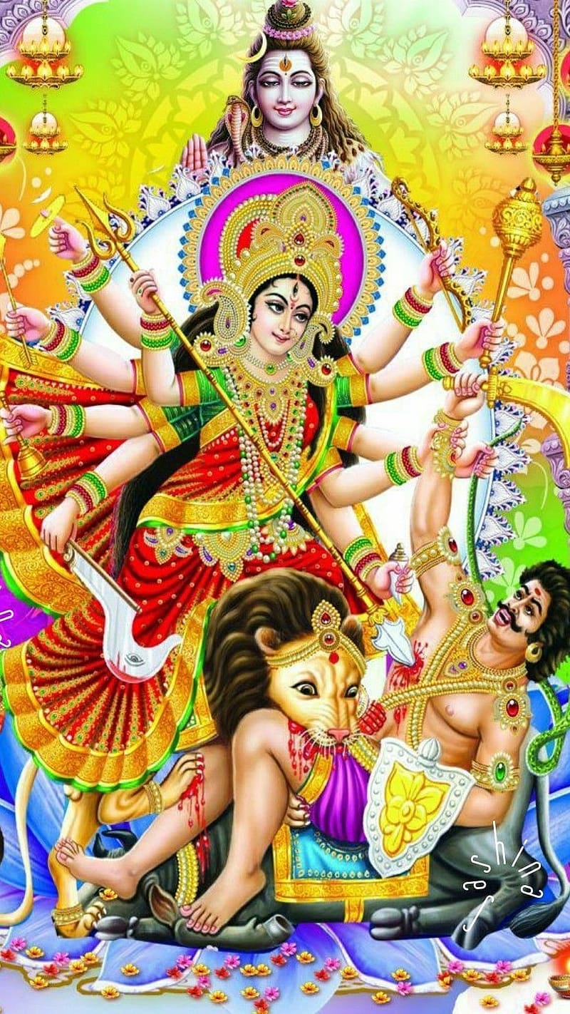 Durga Maa Ji Shankar Bhagwan Ke saath , durga maa , bhakti, HD phone wallpaper