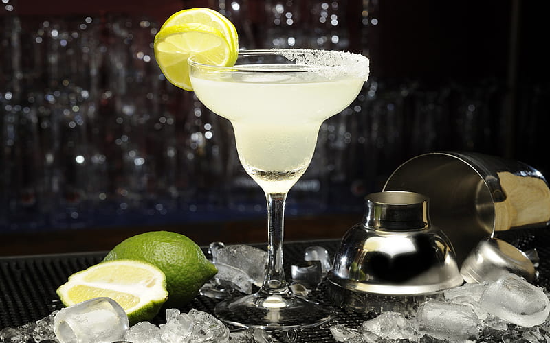 Margarita Cocktail, macro, cocktails, glass with drink, Margarita, Glass with Margarita, HD wallpaper