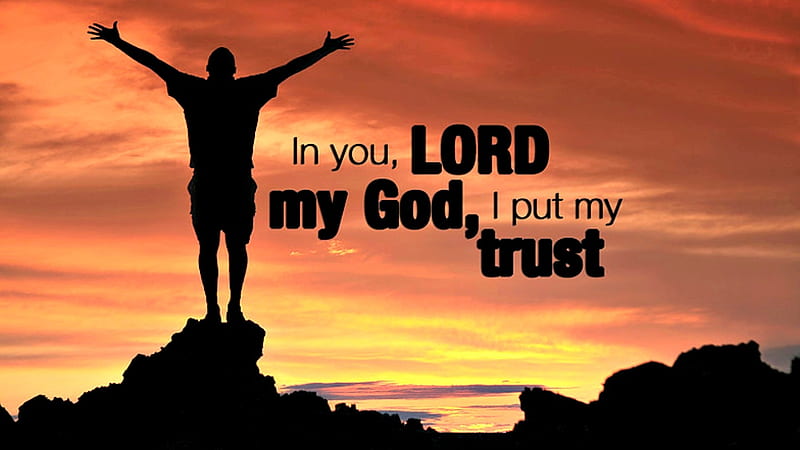 Trust In God, Trust, Man, God, Rocks, Sunset, HD wallpaper