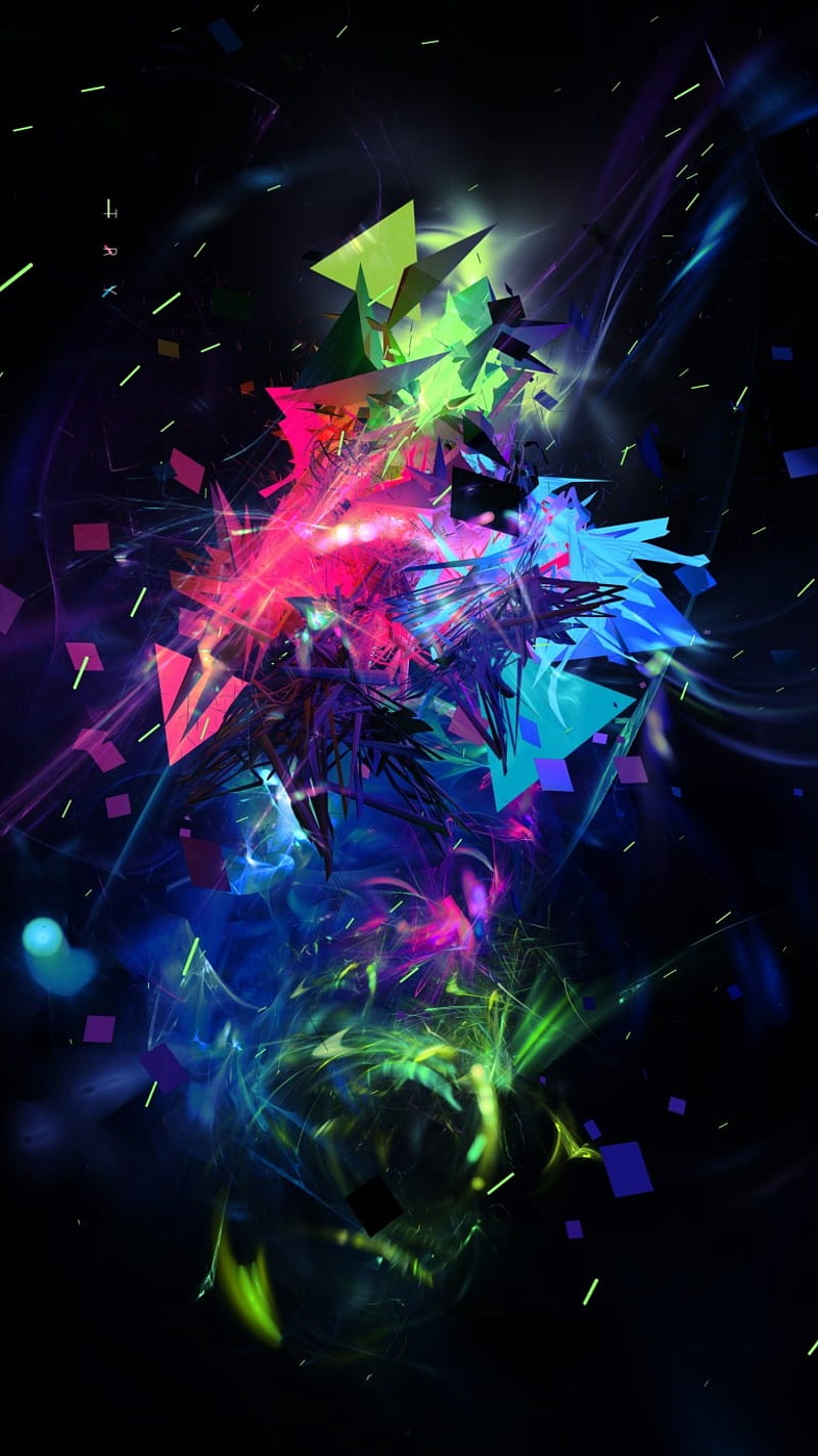 Abstract, black, blue, colours, green, pink, purple, HD phone wallpaper