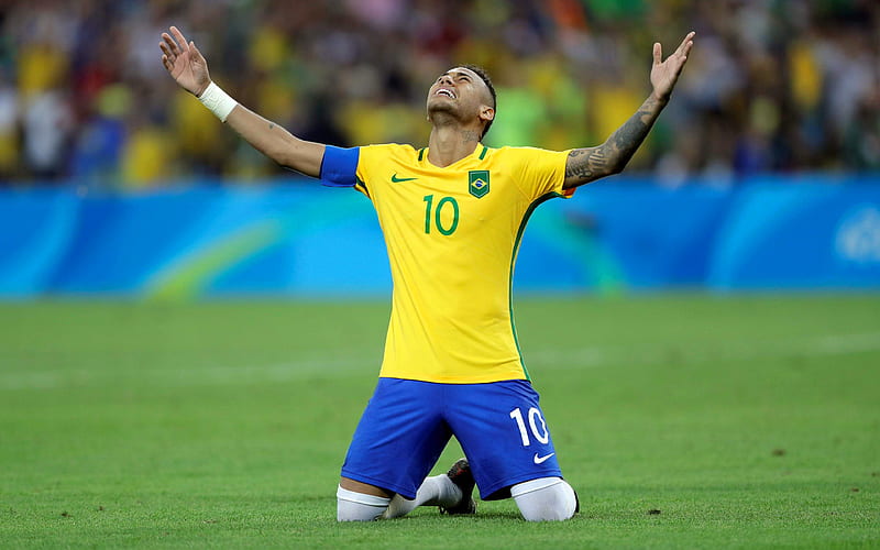 Neymar Brazilian National Team, soccer, footballers, Neymar Jr, HD wallpaper