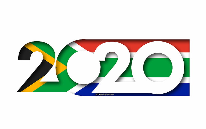 South Africa 2020, Flag of South Africa, white background, South Africa, 3d art, 2020 concepts, South Africa flag, 2020 New Year, 2020 South Africa flag, HD wallpaper