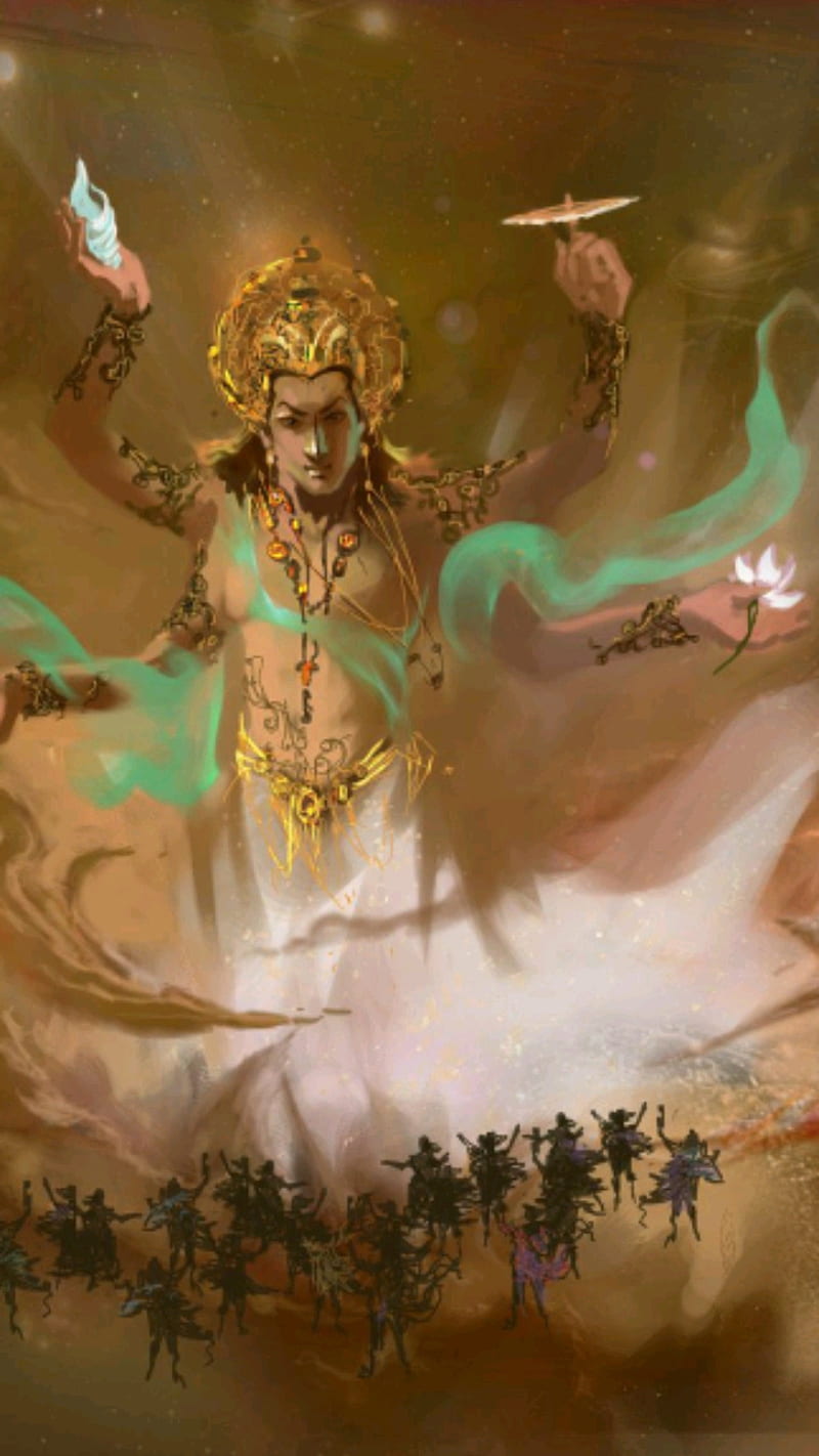 Vishnu Dev, almighty, god, hindu, vedas, HD phone wallpaper | Peakpx