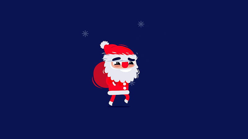 Santa Claus With Blue Background Christmas Countdown, HD wallpaper