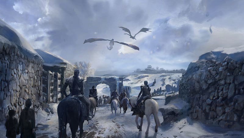 Game Of Thrones, Dragon, Warrior, Horse, Tv Show, Winterfell (Game Of Thrones), HD wallpaper
