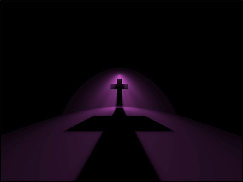 Holy Cross purple, christianity, jesus christ, religion, cross, god, HD wallpaper