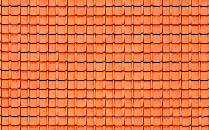 orange roof tile texture macro, old roof, orange wavy background, roof tile textures, HD wallpaper