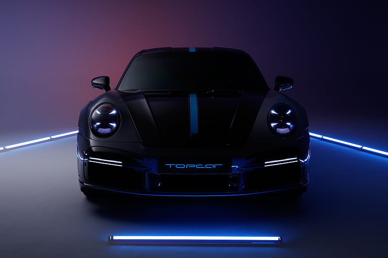 Topcar, Porsche 911 Turbo-S Stinger GTR-3, black sport car, HD wallpaper