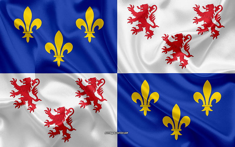 Flag of Picardy French region, silk flag, regions of France, silk texture, Picardy flag, creative art, Picardy, France, HD wallpaper