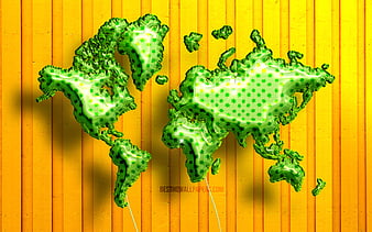 3D World Map Wall Murals and Office Wallpaper