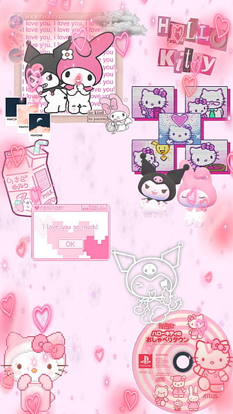 y2k wallpaper!  Pink y2k, Hello kitty shop, Y2k wallpaper