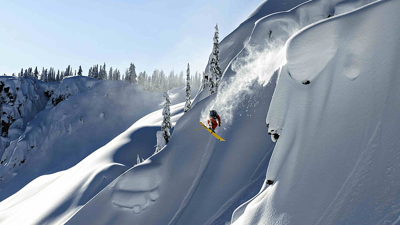 skiing winter, extreme, Alaska, USA, HD wallpaper