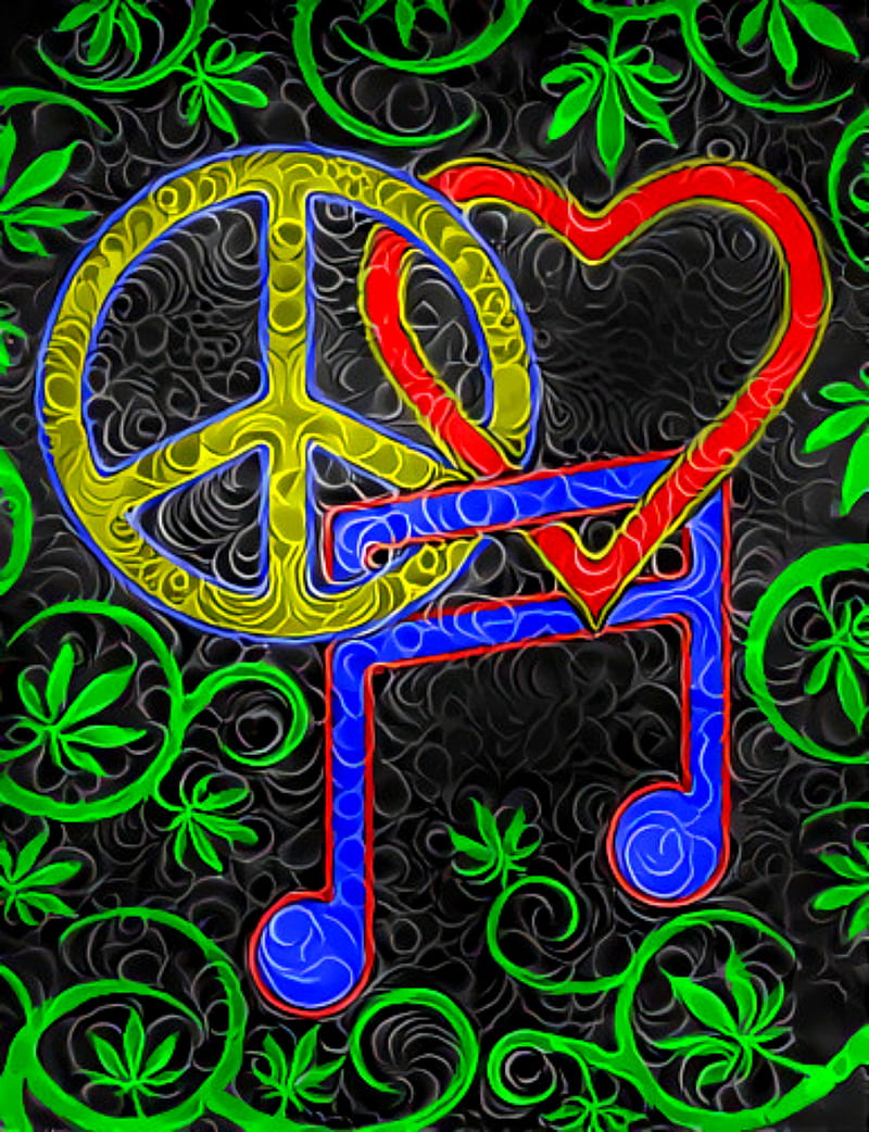 Hippy, harmony, love, marijuana, music, peace, pot, trip, trippy, HD phone  wallpaper | Peakpx