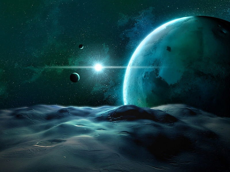 planetscape, planet, space, star, surface, HD wallpaper