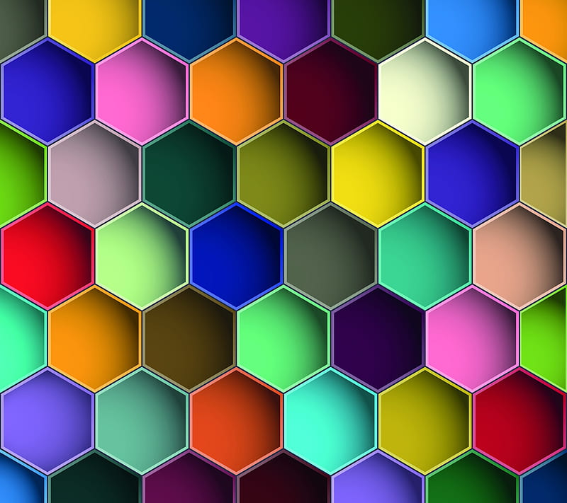 Hexagons, abstract, colorful, desenho, pattern, HD wallpaper