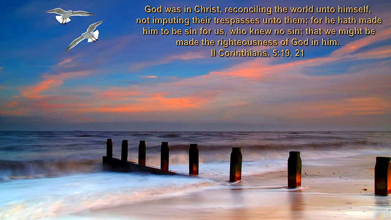 God Was In Christ Reconciling The World Unto Himself Not Imputing Their Trespasses Unto Them Bible Verse, HD wallpaper
