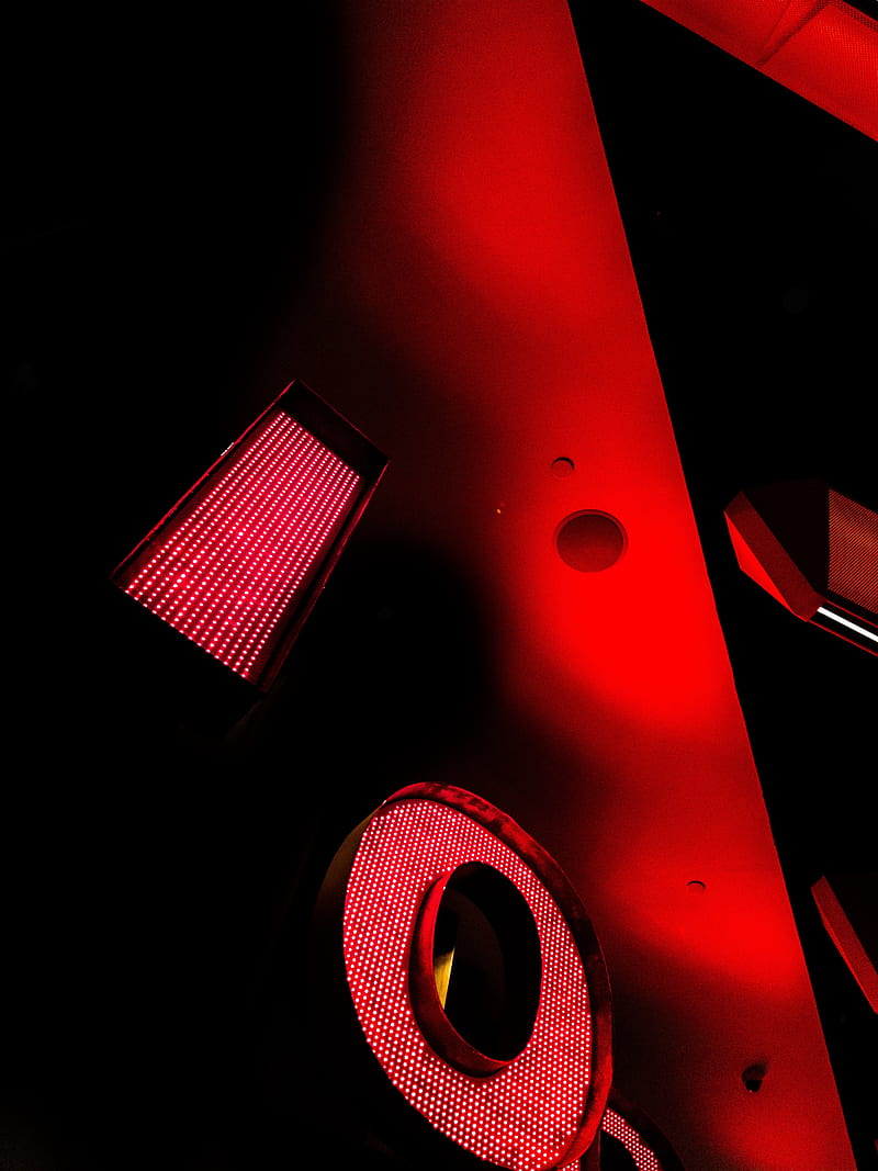 neon, letters, red, backlight, dark, HD phone wallpaper