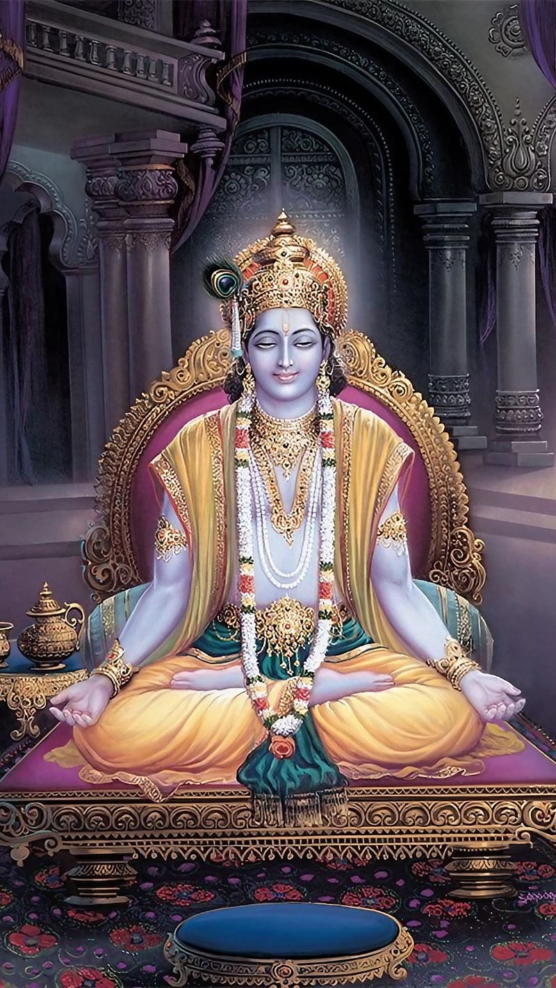 All God , Lord Krishna Meditation, god, HD phone wallpaper