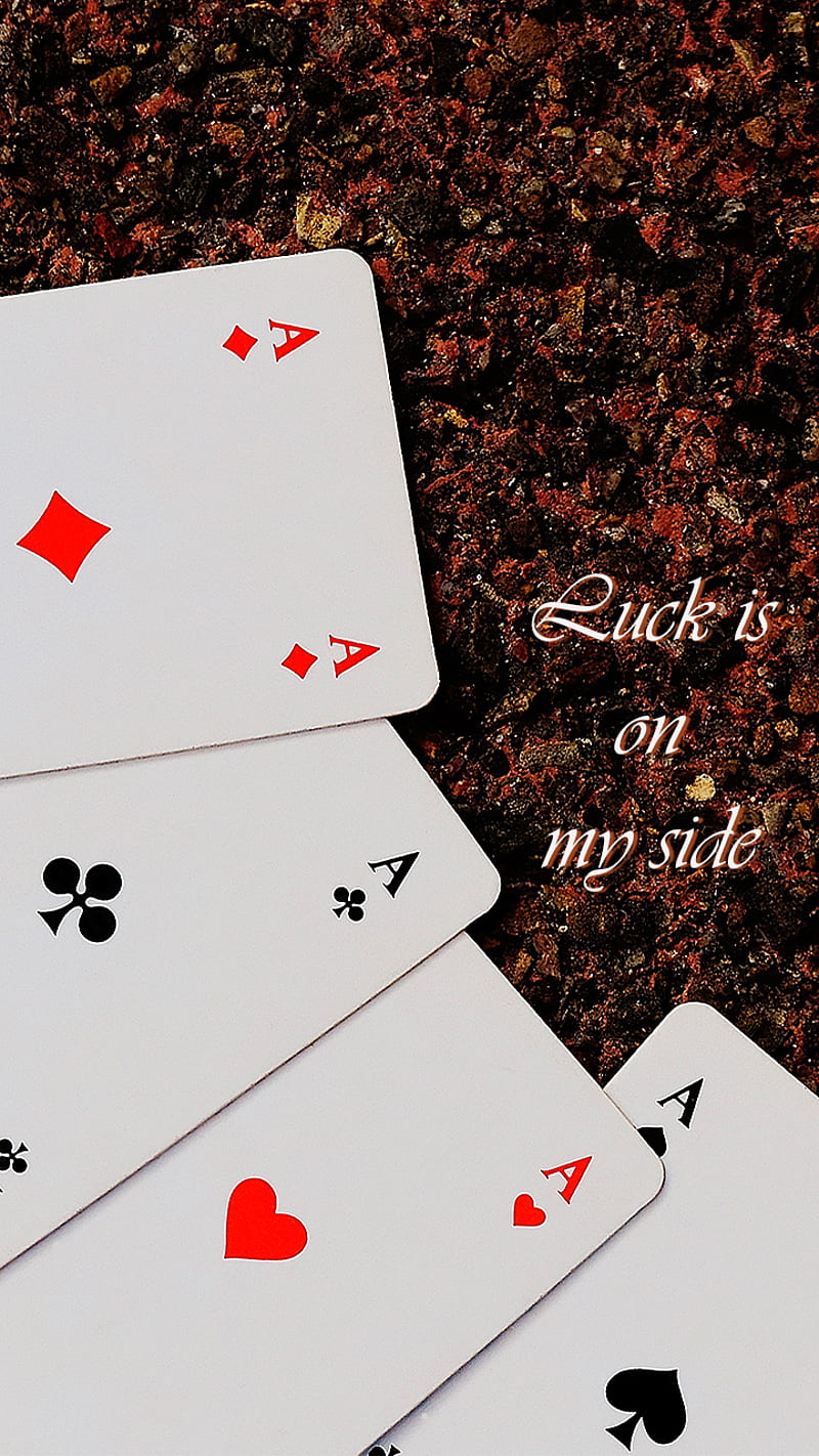 luck is on my side, ace, cards, game, good luck, inscription, logo, symbol, HD phone wallpaper
