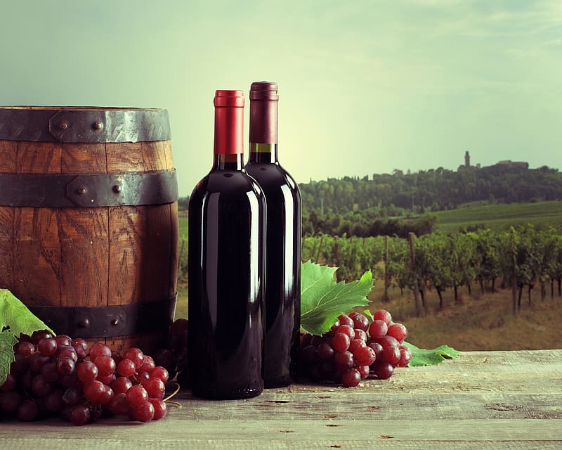 Food, Grapes, Bottle, Barrel, Wine, HD wallpaper