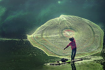Mesh Fishing Net On The Side Of The Water Background, Net Picture, Net,  Fishing Background Image And Wallpaper for Free Download