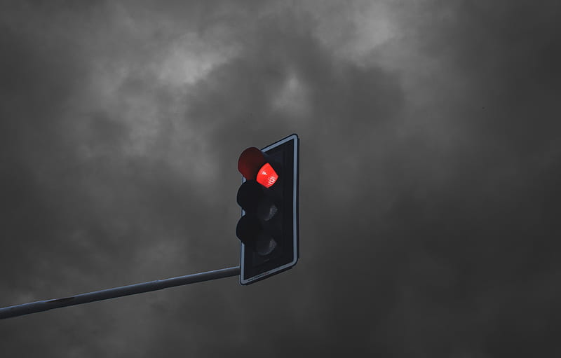 traffic light, light, red, minimalism, HD wallpaper