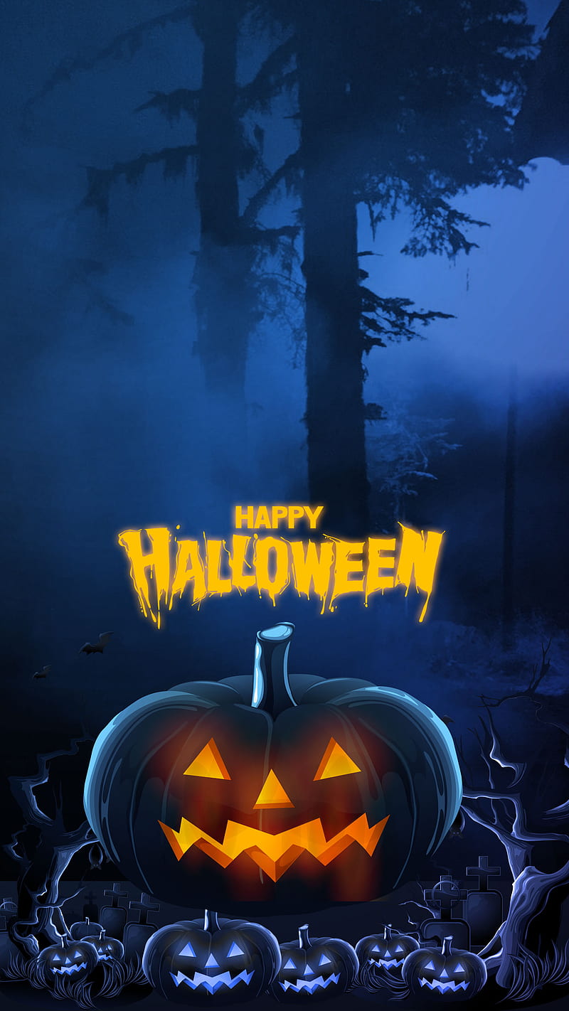 halloween night, ArtCenter, black, ghost, halloween, happy, happy halloween, night, orange, orangelight, text, HD phone wallpaper
